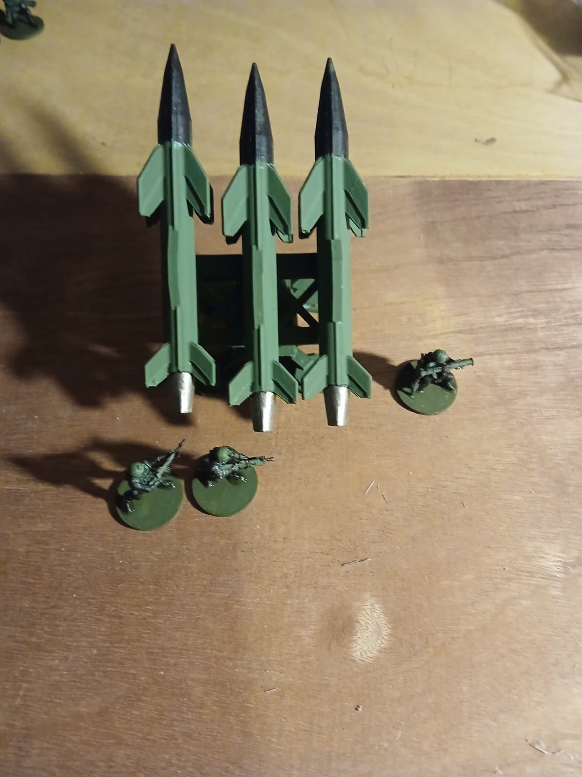 3d printed 28mm 3 SAM rocket missile fat with triple launcher - Image 2