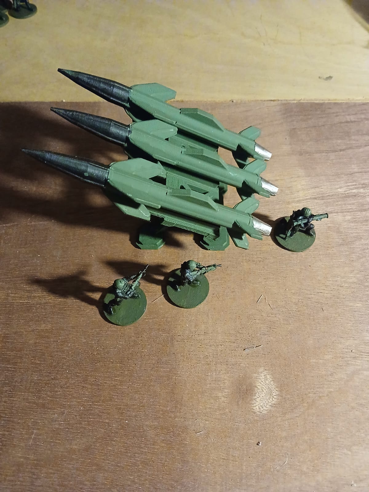3d printed 28mm 3 SAM rocket missile fat with triple launcher