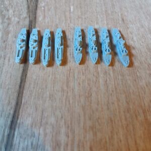 3d printed landing craft infantry x4 and landing craft support x4 1/1250 waterline