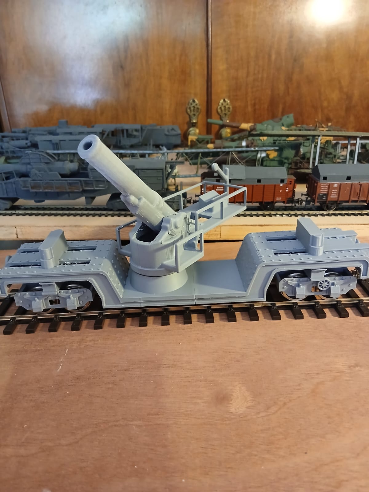 3d printed BL 12 inch howitzer Mk v 1/43 model kit rail gun railway artillery ww1 o Gauge