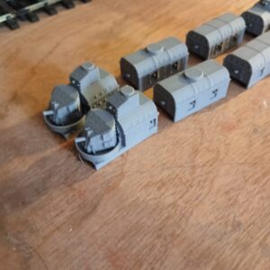 3d printed German armoured Train ten set Wagon n gauge 1/144