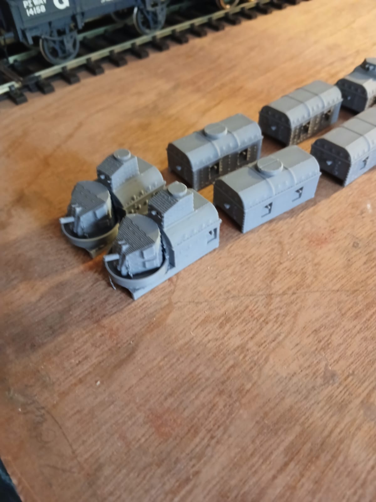 3d printed German armoured Train ten set Wagon n gauge 1/144
